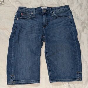 Hudson Jeans Blue Denim Long Shorts with Contrast Stitching size 28